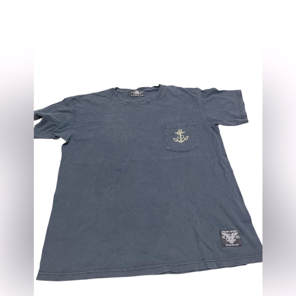 ❤️Sailor Jerry Nautical Navy Blue Men's Shirt Death or Glory.